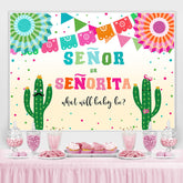 Senor Oder Senorita Mit Kaktus Baby Dusche Hintergrund